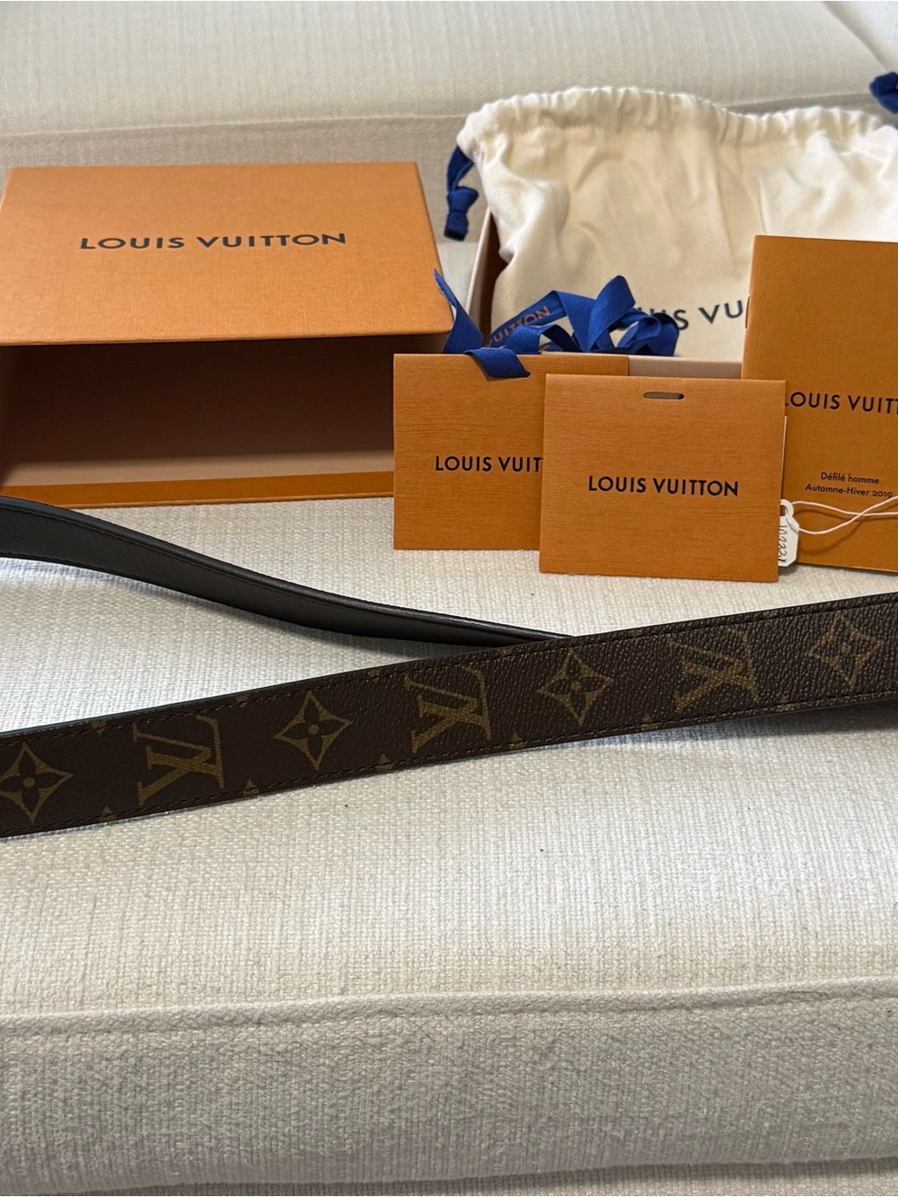 Louis Vuitton Bandoulière XL Strap - Monogram Canvas and Black Calfskin, Reverse